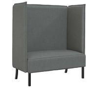 vidaXL Divano alto 101cm Grigio scuro Tessuto, Divano Alto Moderno, Mobili Compatti per Ufficio, Biblioteca o Lounge, 2 Posti Resistente per Spazi Moderni