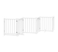 vidaXL Cancello Cani Pieghevole Bianco 6 Pannelli 300cm Massello Abete, cancello per animali domestici, cancello per cani, cancello per cuccioli per scale