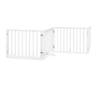 vidaXL Porta per cani pieghevole 4 pannelli legno pioppo bianco 320 cm