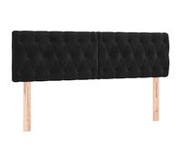 vidaXL Testiera a LED Nera 144x7x78/88 cm in Velluto