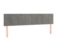 vidaXL Testiera a LED in velluto grigio chiaro 160x5x78/88 cm