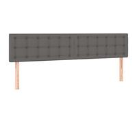 vidaXL Testiera a LED Grigio in similpelle 180x5x78/88 cm