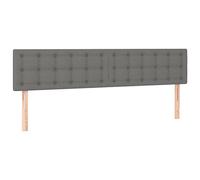 vidaXL Hoofdbord LED 180x5x78/88 cm stof donkergrijs