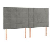 vidaXL Testiera a LED Grigio Chiaro 200x5x118/128 cm in Velluto