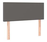 vidaXL Hoofdbord LED 80x5x78/88 cm kunstleer grijs