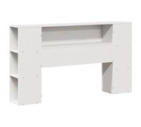 vidaXL Testiera con Ripiani Bianca 135 cm in Legno Massello di Pino, Testata Letto, testiera in Legno massello, testiera con Scomparti