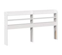 vidaXL Testiera per letto 135 cm con ripiani bianca – legno massello di pino