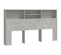 vidaXL Testiera con Scomparti Grigio Cemento 180x19x103,5 cm