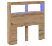 vidaXL Testiera con Contenitore a LED Rovere Artigianale 100x17x102 cm, testiera con LED, Testata, Testata con LED, testiera, Testata con Contenitore