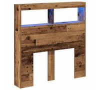 vidaXL Testiera con Contenitore a LED Legno Antico 100x17x102 cm, testiera con LED, Testata, Testata con LED, testiera, Testata con Contenitore