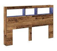vidaXL Testiera con Contenitore a LED Legno Antico 160x17x102 cm, testiera con LED, Testata, Testata con LED, testiera, Testata con Contenitore