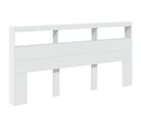 vidaXL Testiera con Contenitore a LED Bianca 200x17x102 cm