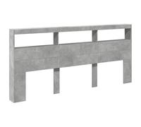 vidaXL Testiera con Contenitore a LED Grigio Cemento 220x17x102 cm