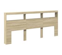 vidaXL Hoofdbordkast met LED-verlichting 220x17x102 cm sonoma eiken