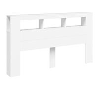 vidaXL Testiera LED Bianca 180x18,5x103,5 cm Legno Multistrato, testiera LED, Testata con LED, testiera con Ripiani, testiera con LED