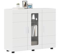 vidaXL Houten Kast Hoogglans wit Bewerkt hout