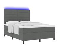 vidaXL Il Letto a Molle con Materasso e luci LED è Grigio Scuro e Misura 140 x 190 cm. Ha Un Telaio in Tessuto, è spazioso per riporre e ha Un Design Comodo e Moderno.