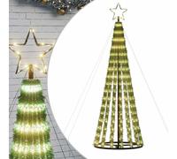vidaXL Illuminazione Albero di Natale a Cono 275LED Bianco Caldo 180cm