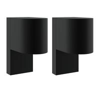 vidaXL Illuminazione da Parete Esterna 2 pz Acciaio Inossidabile Nero IP44
