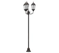 vidaXL Luci per vialetti da esterno, in metallo bronzo, illuminazione da giardino/vialetto con 2/3 lampadine, resistente all'acqua, design a risparmio energetico e resistente alle intemperie, 57 x 57