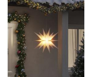 vidaXL Illuminazioni Stella Moravia con LED 3pz Pieghevoli Bianco 57cm