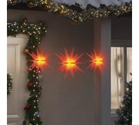 VidaXL Illuminazioni Stella Moravia con LED 3pz Pieghevoli Rosse