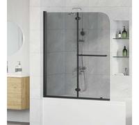 vidaXL Involucro Doccia Nero 120 x 140 cm Vetro ESG e Alluminio