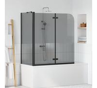 vidaXL Involucro Doccia Nero 120 x 68 x 130 cm Vetro ESG e Alluminio