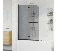 vidaXL Involucro Doccia Nero 95 x 140 cm Vetro ESG e Alluminio