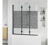 vidaXL Involucro Doccia Nero e trasparente 130 x 130 cm