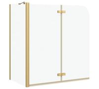 vidaXL Involucro Doccia Oro 120 x 68 x 130 cm Vetro ESG e Alluminio, Doccia in Vetro, Porte Pieghevoli, Moderne, Regolabili in Larghezza, Enclosure Resistente