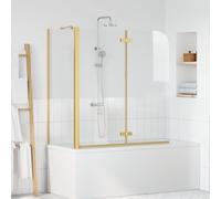 vidaXL Involucro Doccia Oro 120 x 68 x 130 cm Vetro ESG e Alluminio