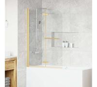 vidaXL Involucro Doccia Oro 95 x 140 cm Vetro ESG e Alluminio