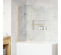vidaXL Involucro Doccia Trasparente e Oro 120 x 140 cm