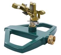 vidaXL Irrigatore Rotante Regolabile Adattatore per Tubi Flessibili Standard con Base Fissa Annaffiatoio Esterni Verde 21x22x13 cm in Ottone