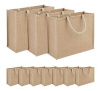 vidaXL Borse in juta 10 pcs Naturale 26 x 22 x 14 cm 100% Juta Tossa, Borsa in Juta Rectangolare, Resistente e Ecologica, Spaziosa per Spesa, Tote Riutilizzabile