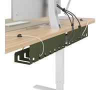 vidaXL Vassoio di gestione dei cavi sotto la scrivania 2 pc Verde Oliva, Organizzatore di cavi rettangolare Moderno, resistente alla ruggine, pratico per l'ufficio e lo studio