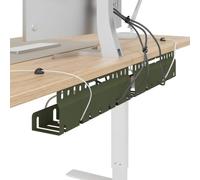 vidaXL Vassoio di gestione dei cavi sotto la scrivania 2 pc Verde Oliva, Scrivania, Sala di Studio, Rettangolare, Moderno, Risparmio di spazio, Conservazione per cavi, Accessorio Tech