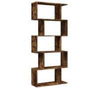 vidaXL Libreria 5 ripiani Rovere Fumo 70x24x161 cm in truciolato