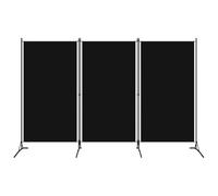 vidaXL Paravento a 3 Pannelli Divisorio Separè Pannello Byobu Pieghevole Schermo Separatore Ambienti Interni Protezione Privacy Nero 260x180 cm