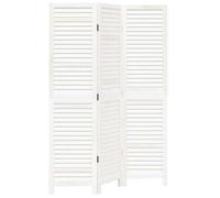 vidaXL Divisorio Ambienti 3Pannelli Bianco Legno Massello di Paulownia