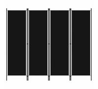 vidaXL Paravento a 4 Pannelli Divisorio Separè Pannello Byobu Pieghevole Schermo Separatore Ambienti Interni Protezione Privacy Nero 200x180 cm