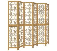 vidaXL Divisorio Ambienti 6 Pannelli Marrone Legno Massello Paulownia