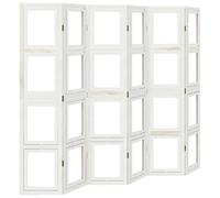 vidaXL Divisorio Ambienti 6Pannelli Bianco Legno Massello di Paulownia