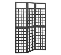 vidaXL Divisorio a 3 Pannelli in Legno di Abete Nero 121x180 cm