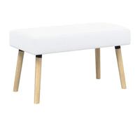 vidaXL Panchina trapuntata a canale Bianco 80 x 40 x 46 cm Tessuto, Panca rettangolare moderna, imbottitura a canali, elegante arredamento, versatile per corridoio, soggiorno, sala da pranzo