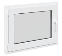 Finestra manuale RISOR 80 x 60 cm PVC e vetro, design moderno della finestra per cantina, vetro PVC resistente, efficiente dal punto di vista energetico, isolamento termico, fonoassorbente