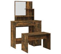 vidaXL Set Tavolo da Toeletta Rovere Fumo 86,5x35x136 cm