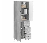 vidaXL Set di 2 armadi Sonoma grigio in legno di ingegneria, set elegante, mobili funzionali, salvaspazio, giardino, comodo interno per casa o patio