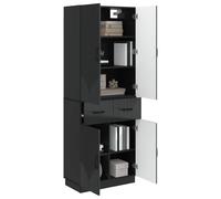 vidaXL Set di 2 armadi neri in legno di ingegneria, configurazione adattabile, mobili moderni, salvaspazio, comodi, all'aria aperta